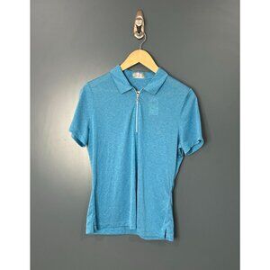 NWT Callaway Womens Vivid Blue Heather Short Sleeve Golf Polo Shirt M Polyester